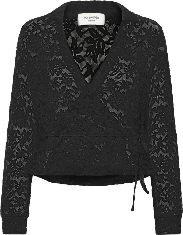 Rosemunde Full lace wrap top Sort