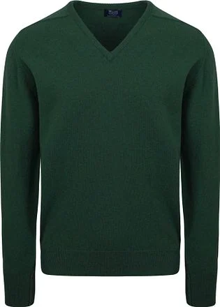 William Lockie V-Hals Lamswol Tartan Donkergroen 7092DF-16 Tartan Green kopen