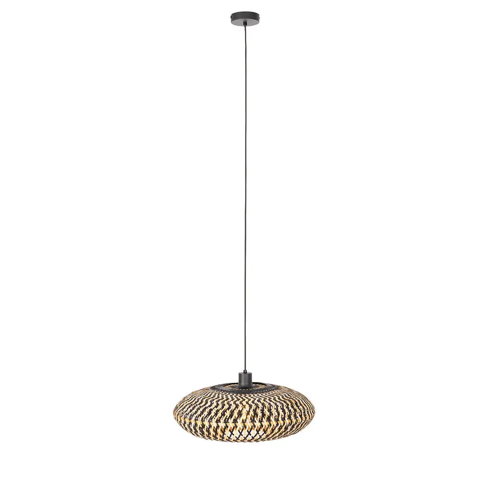 Qazqa hanglampen ostrava zwart e27