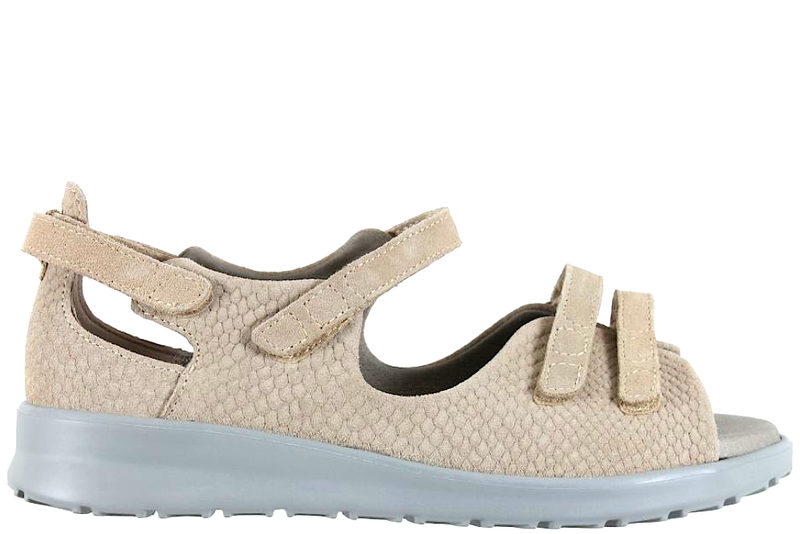 NEW FEET SANDAL I SANDFARVET PRÆGET KALVESKIND