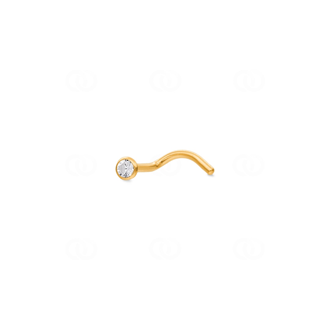 Nasenstecker Spirale 750/18 K Gelbgold mit Zirkonia