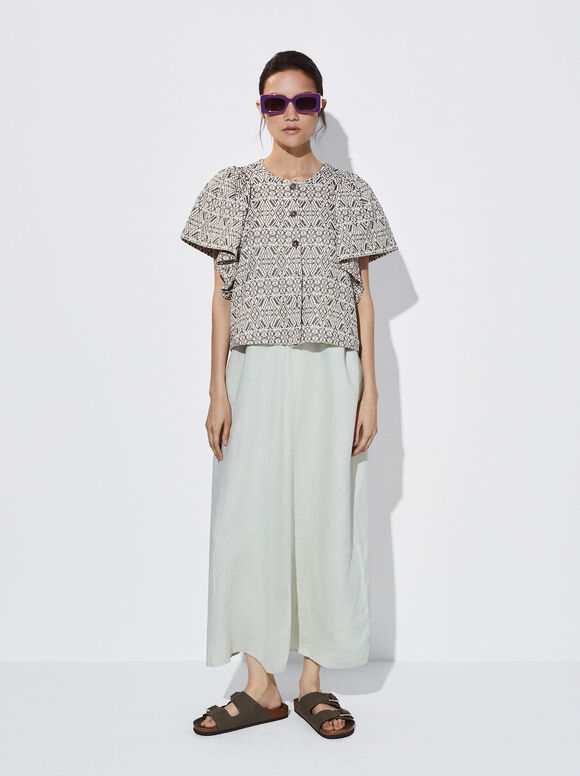 Blusa geométrica em jacquard - Multicor