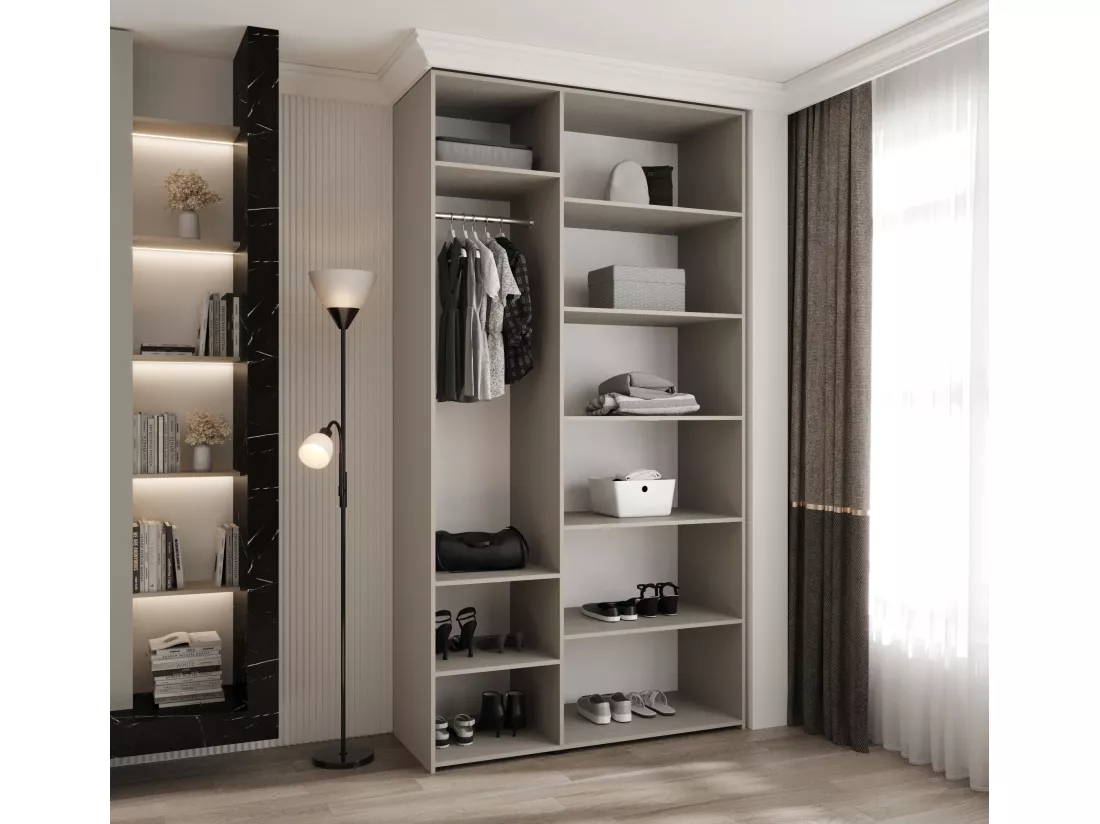 Armoire à portes battantes Como 1 245,5/130/50 3 portes (cachemire/or)