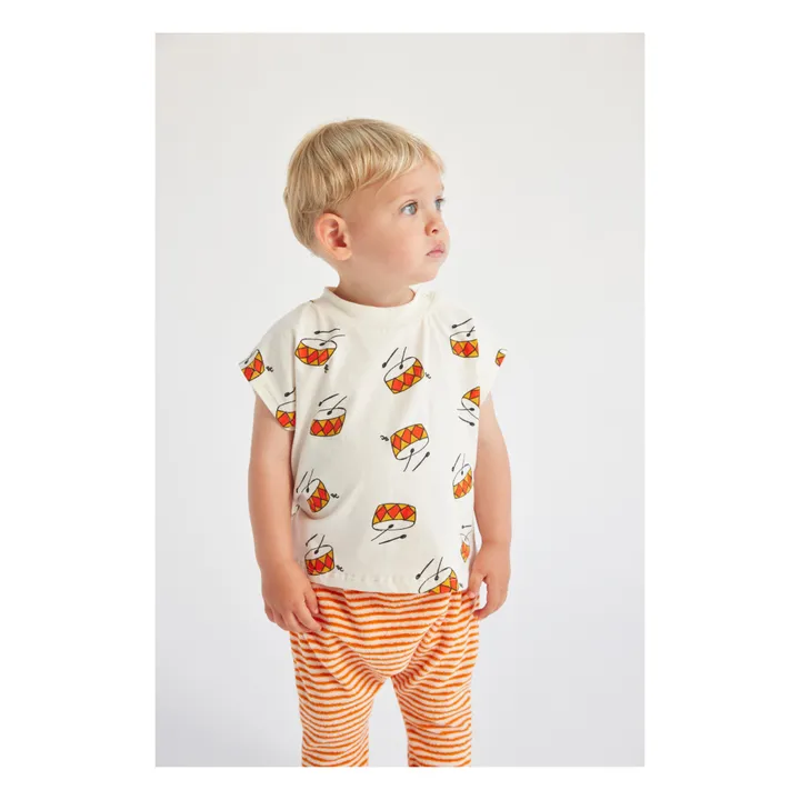 Bobo Choses T-Shirt Coton Bio Tambours | Ecru