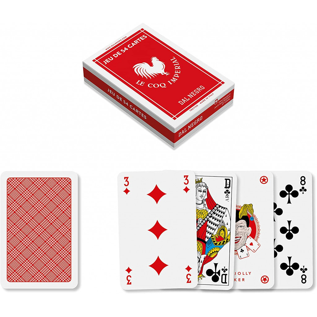 Jeu de 54 cartes Bridge - rouge - le Coq Imperial