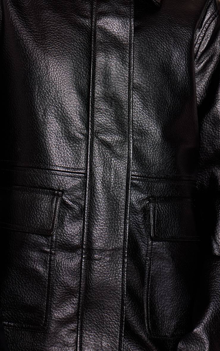 Noir Veste Oversize En Synthétiquecuir