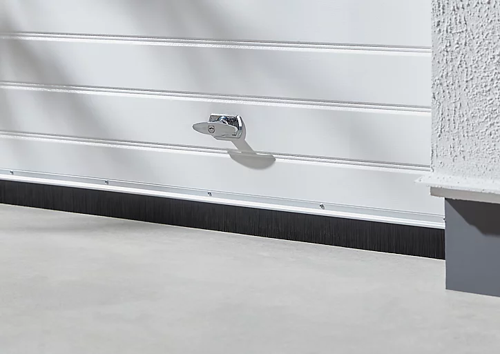 Bas de porte de garage alu brosse Diall argent 125 cm