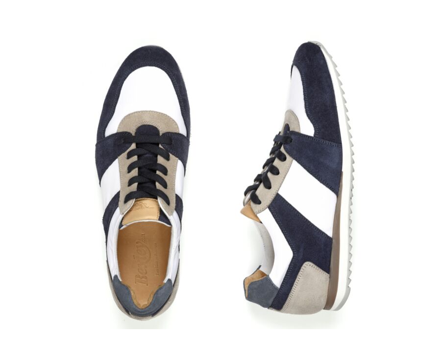 Sneakers homme Velours Bleu et Blanc - NALINGA