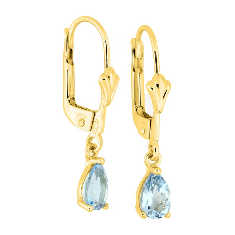 Boucles d'oreilles femme pendantes - topaze - Or 18 Carats