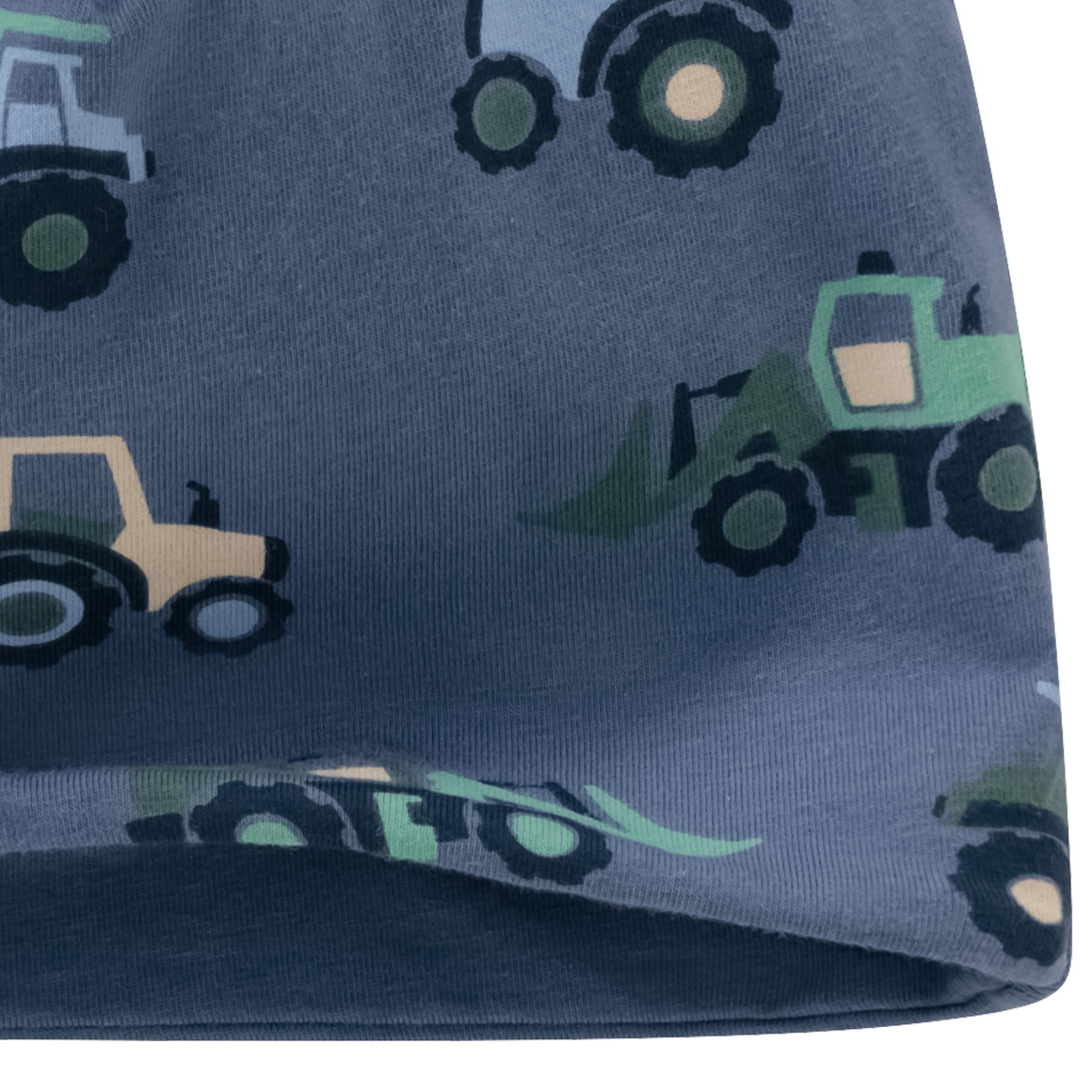 Topomini Baby Mütze mit Fahrzeug-Motiven blau