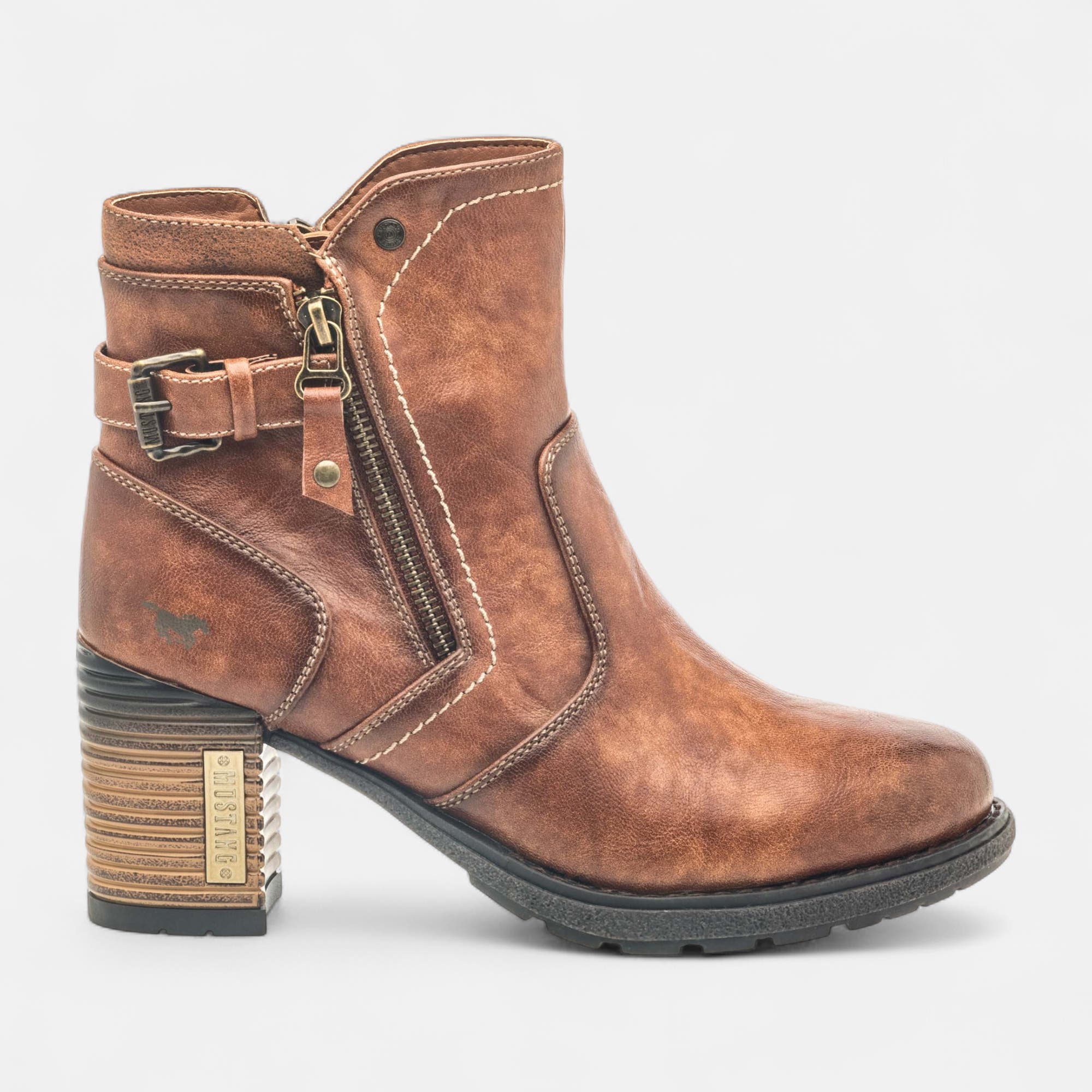 Boots à talon Femme cognac