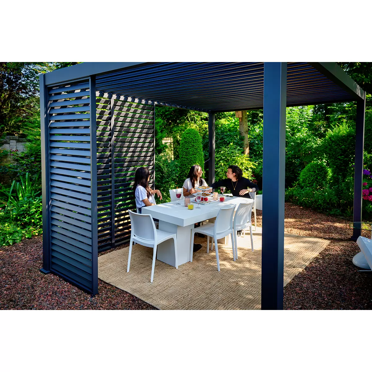 Pavillon Classic Seitenteil Deluxe 123 cm anthrazit Anthrazit