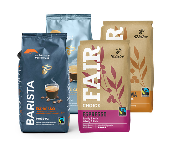 Fairtrade Probierset - 4 x 1 kg Ganze Bohne