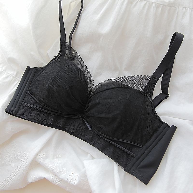 Nabla - Beha/slip/set met strikprint en kant