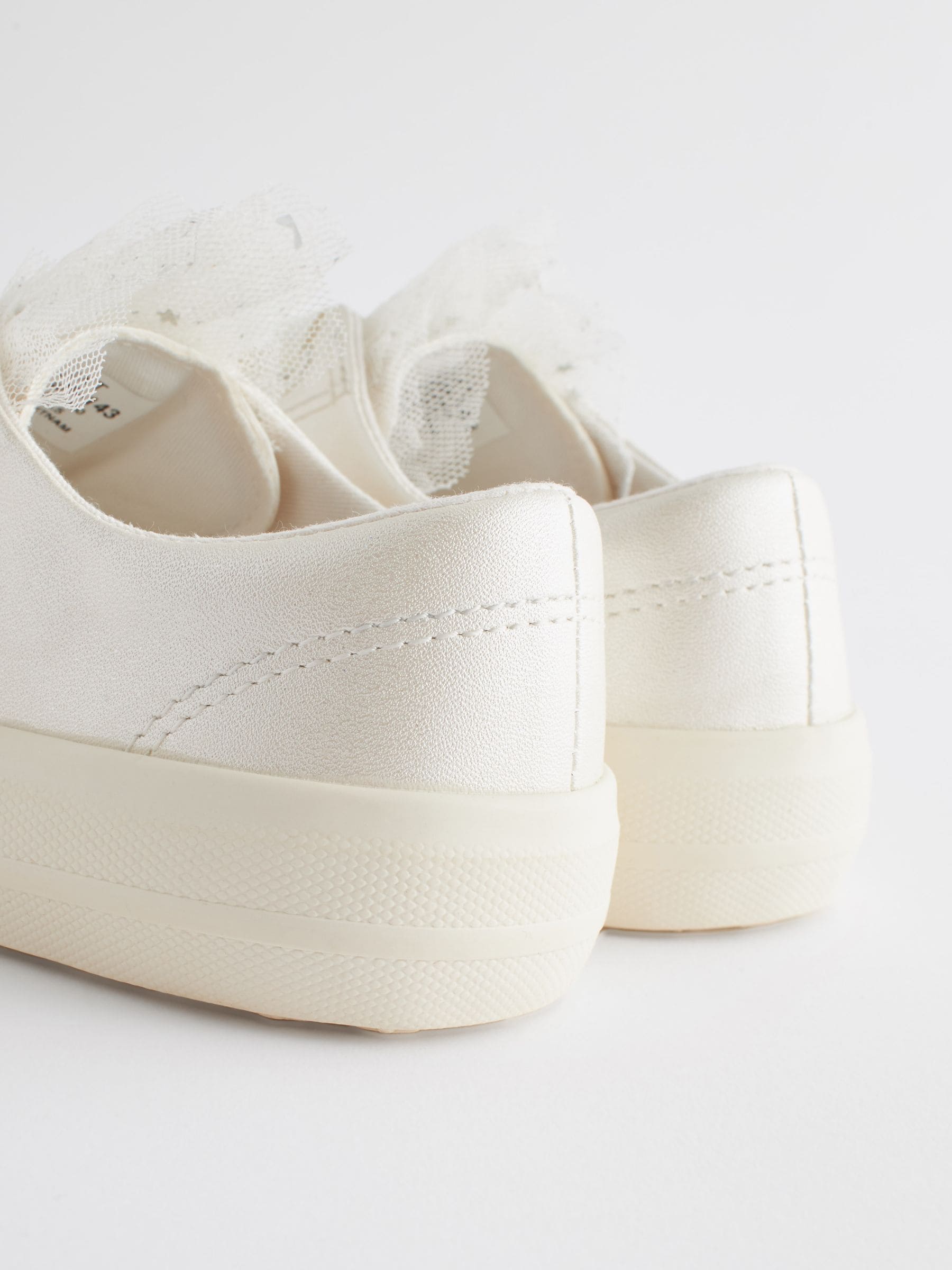 Wit - Gelegenheids-Tulle trainers met Vetersluiting