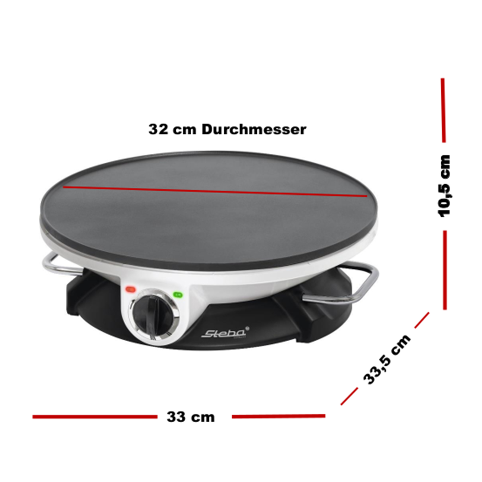 STEBA Crêpes-Maker - schwarz-weiß - inklusive Zubehör