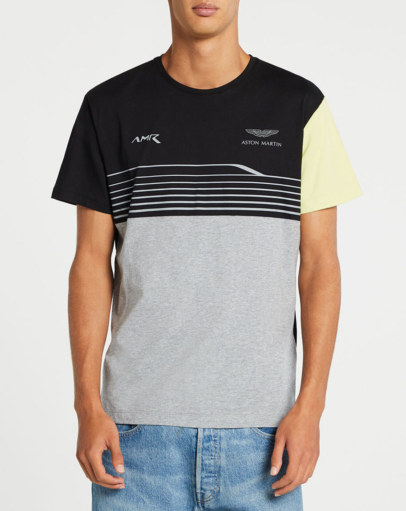 Hackett London T-Shirt Aston Martin Racing rayé noir