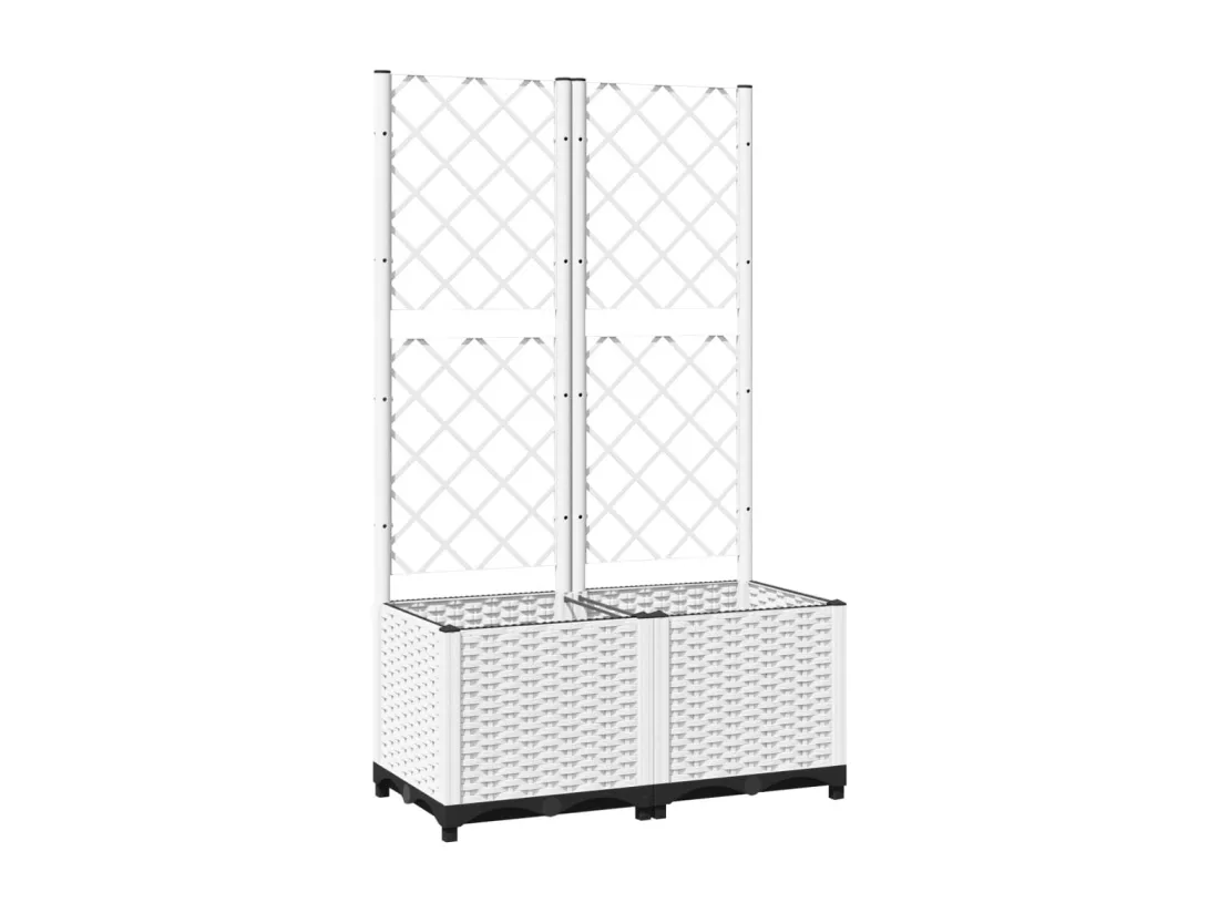 Jardinière bac lit surélevé blanche 80 x 40 x 136 cm 02_0038305