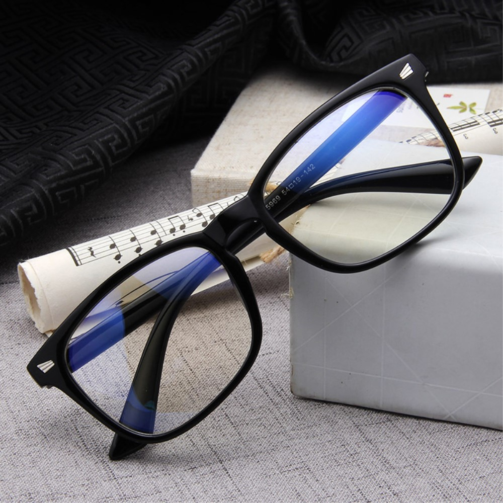 Anti Blue Light Blaulichtfilter Brille Computerbrille (Rechteckig) - Matt Schwarz