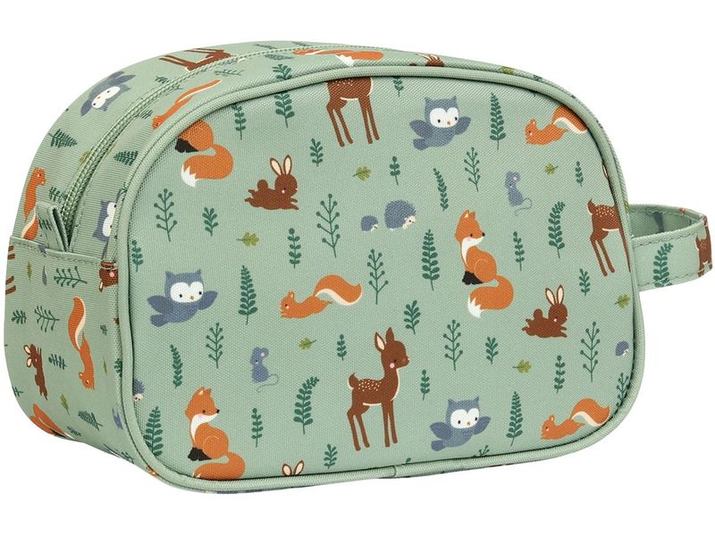 A Little Lovely Company Necessaire Waldfreunde Olivgrün Kulturbeutel im herzigen Design