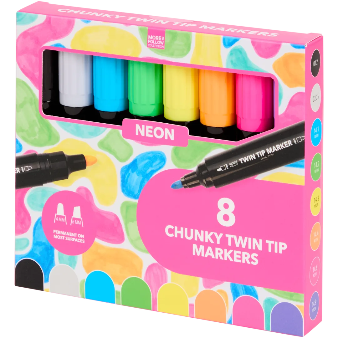 Grote twinmarkers 8 stuks | diverse varianten