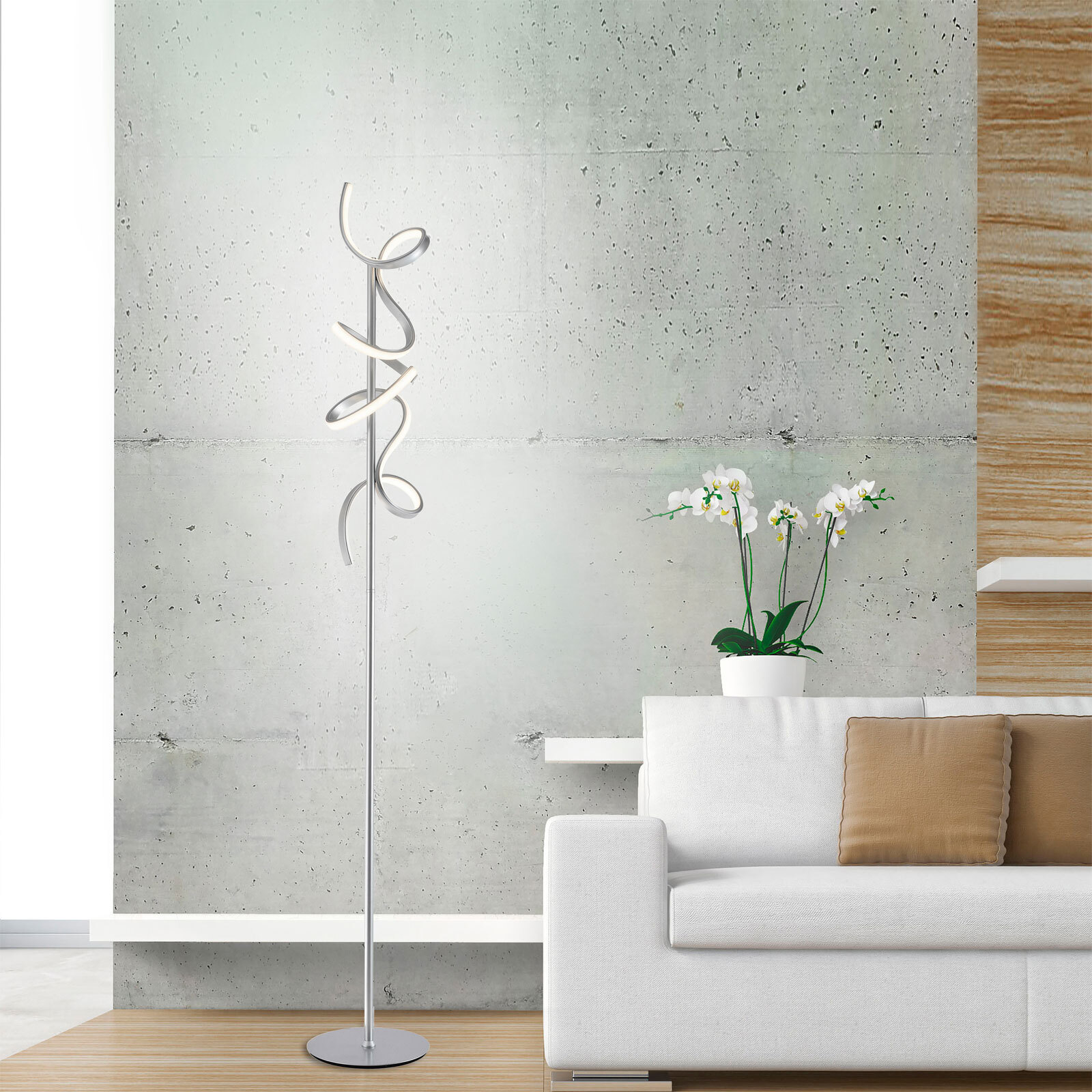 Stehleuchte Curls 22x156 cm silber
