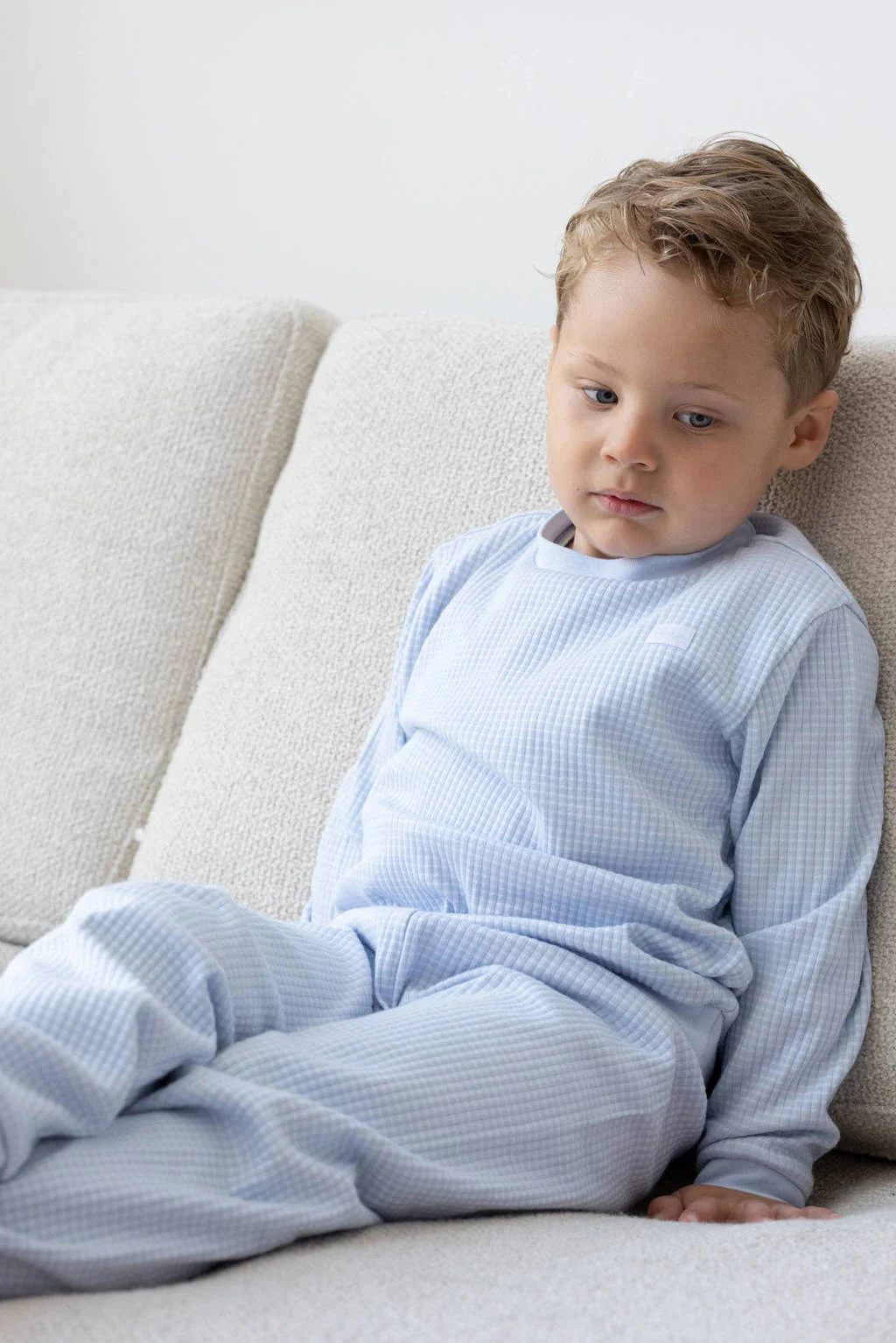 Feetje unisex wafel pyjama lichtblauw