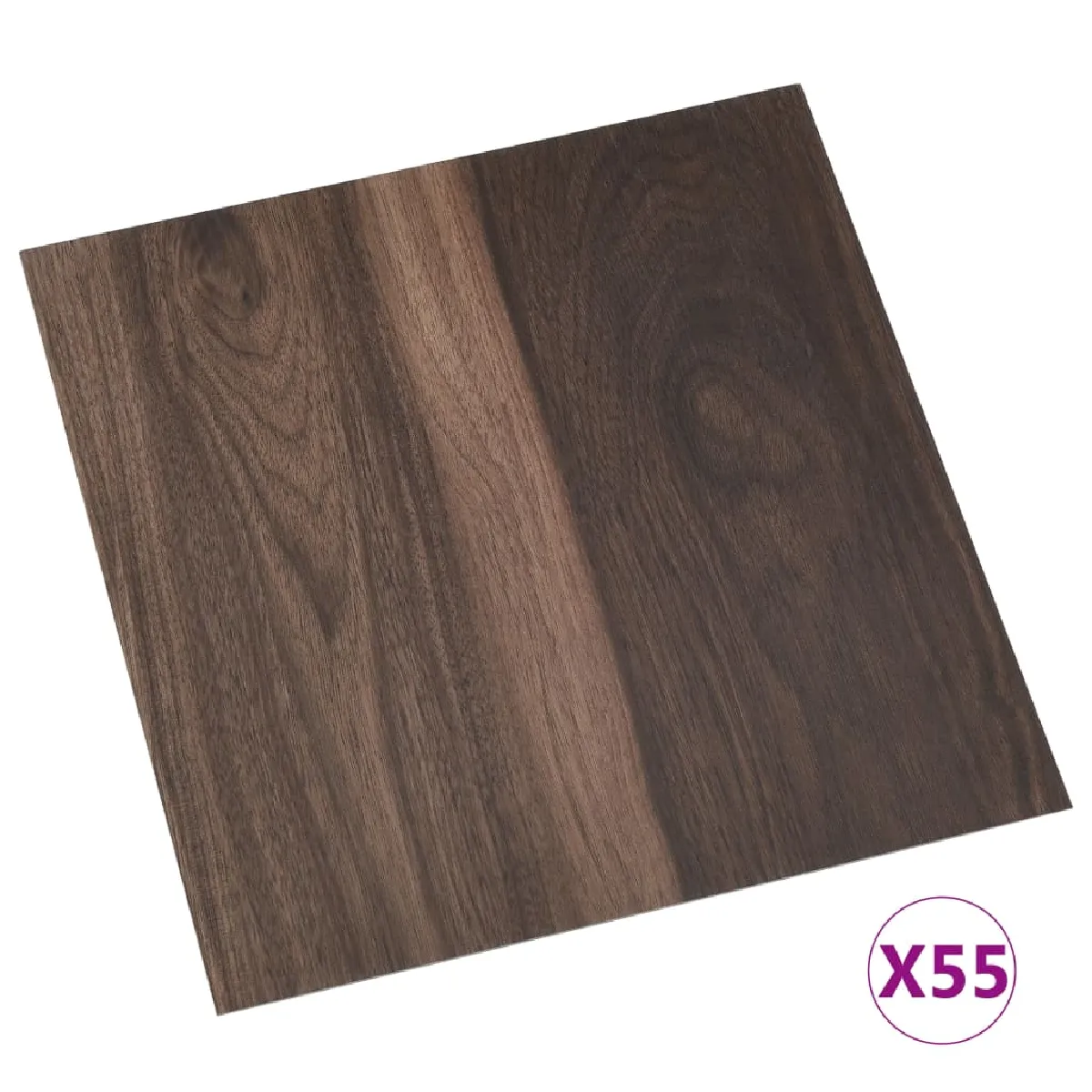 vidaXL Dalles Autoadhésives 55 pcs - Marron foncé