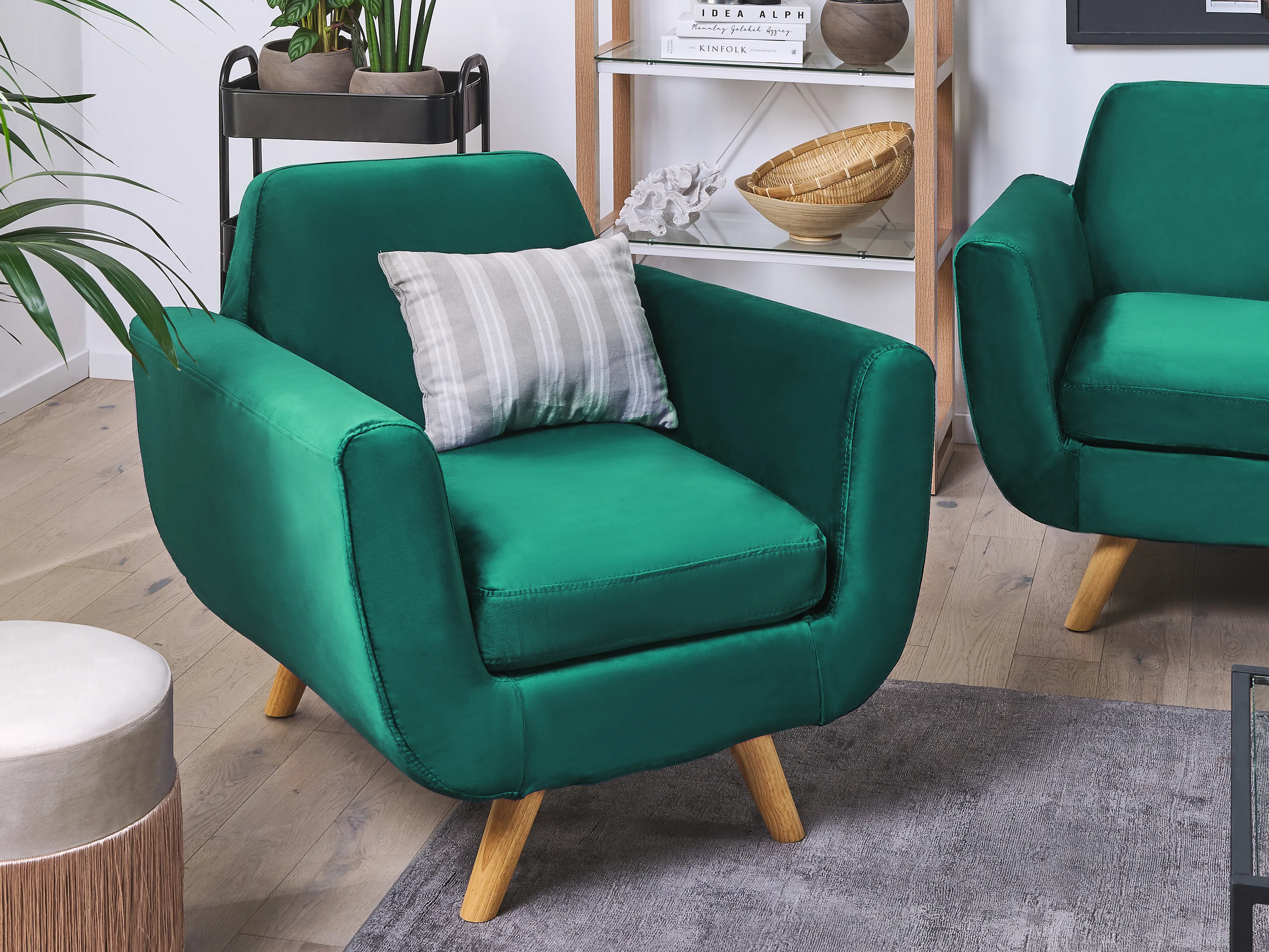 Hoes voor fauteuil BERNES Fluweel Groen