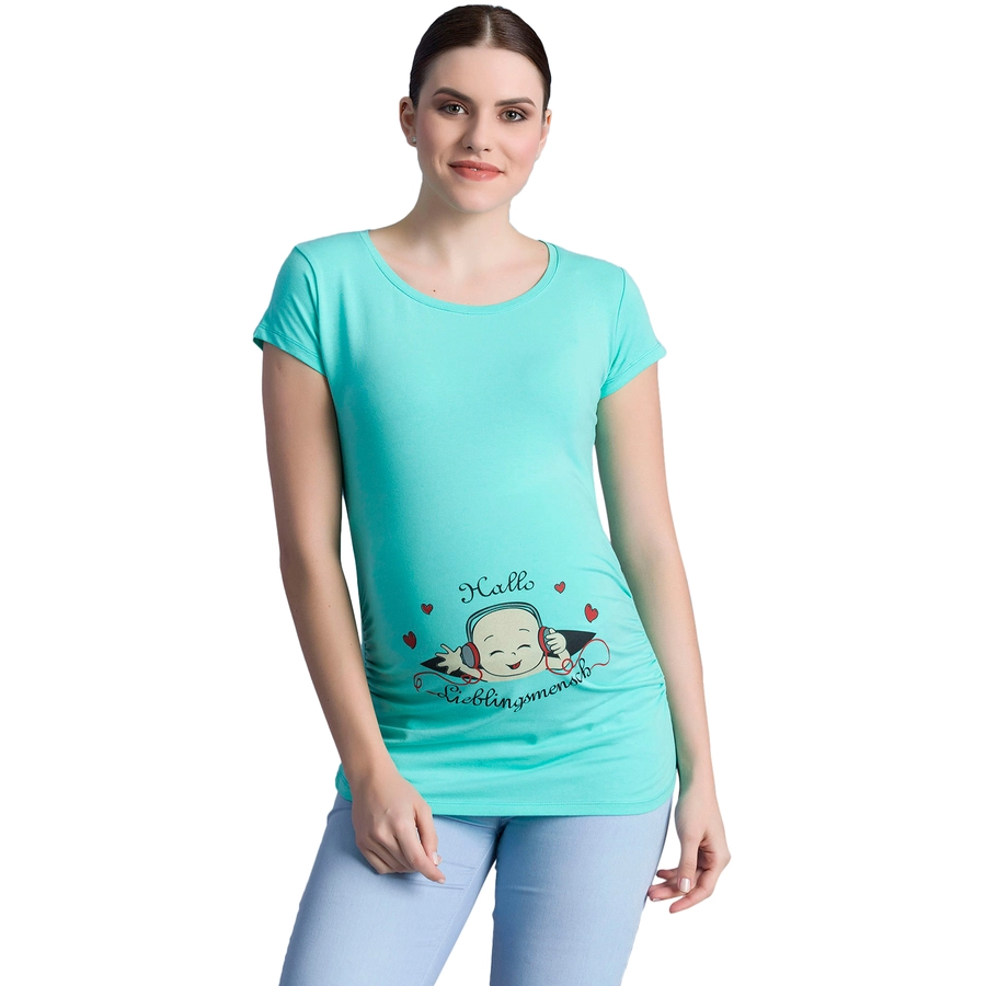 M.M.C. Umstandsshirt Hallo Lieblingsmensch mit Motiv Mint