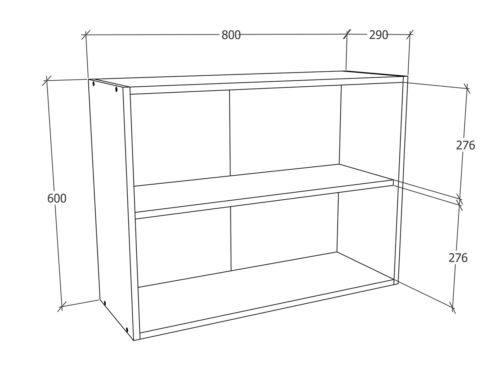 Hängeschrank ESILO - weiß - anthrazit - 60 cm