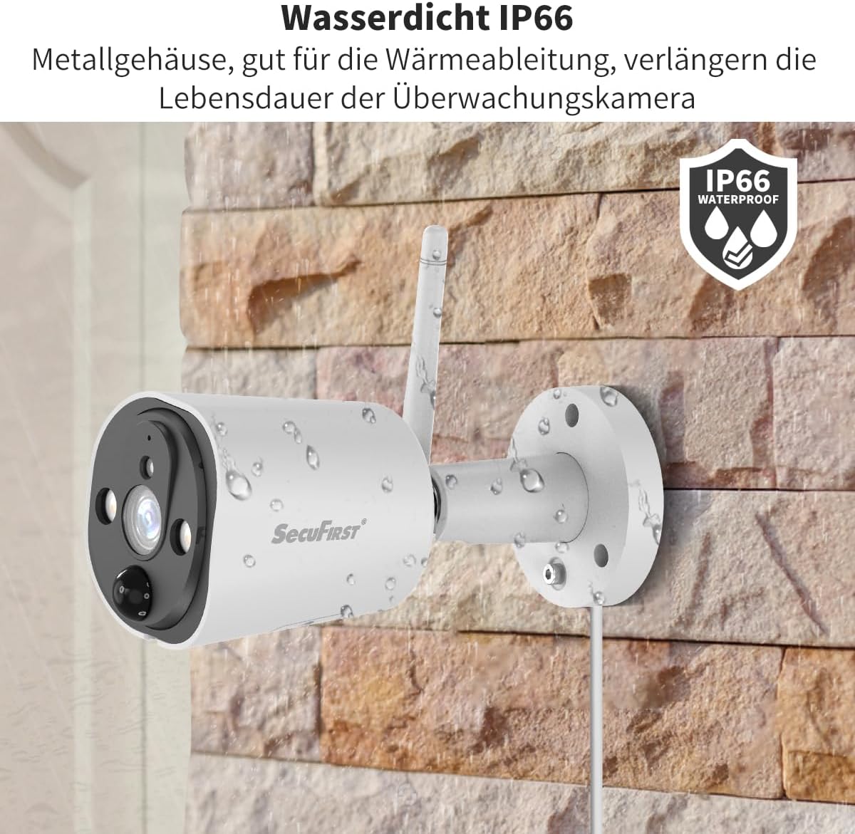 SecuFirst 2K Überwachungskamera Aussen Set mit Monitor,4X Kameras Überwachung ohne WLAN +7 Zoll Touchscreen Funk NVR Bildschrim,Gegensprech oder Wiedergabe von Aufnahmen über Monitor und APP.