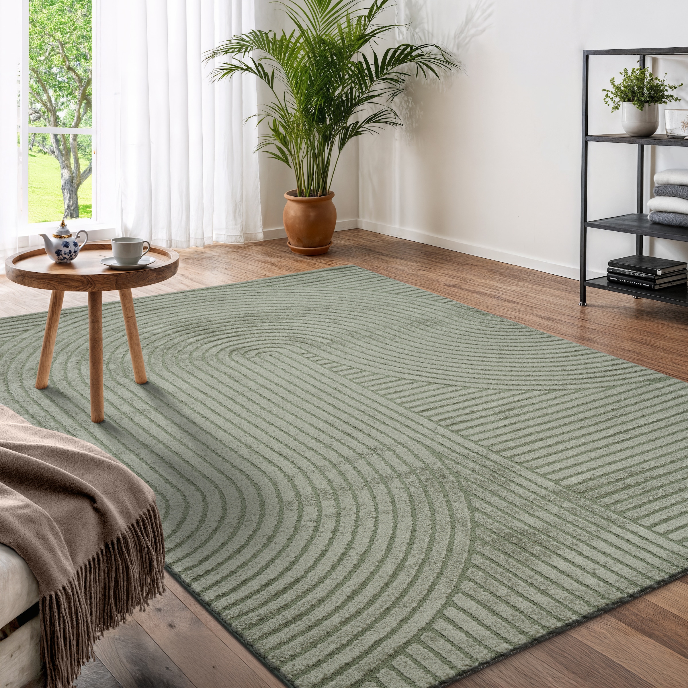 GOODproduct Designteppich »Eliaan 3D Optik/Hoch-Tief Effekt« rechteckig 14 mm Höhe hohe Flordichte und angenehm weich, Teppich Wohnzimmer Boho Design