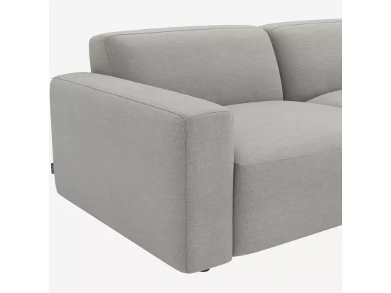 HABITAT - Grand canapé d'angle modulable en tissu - Gris perle - Cremi