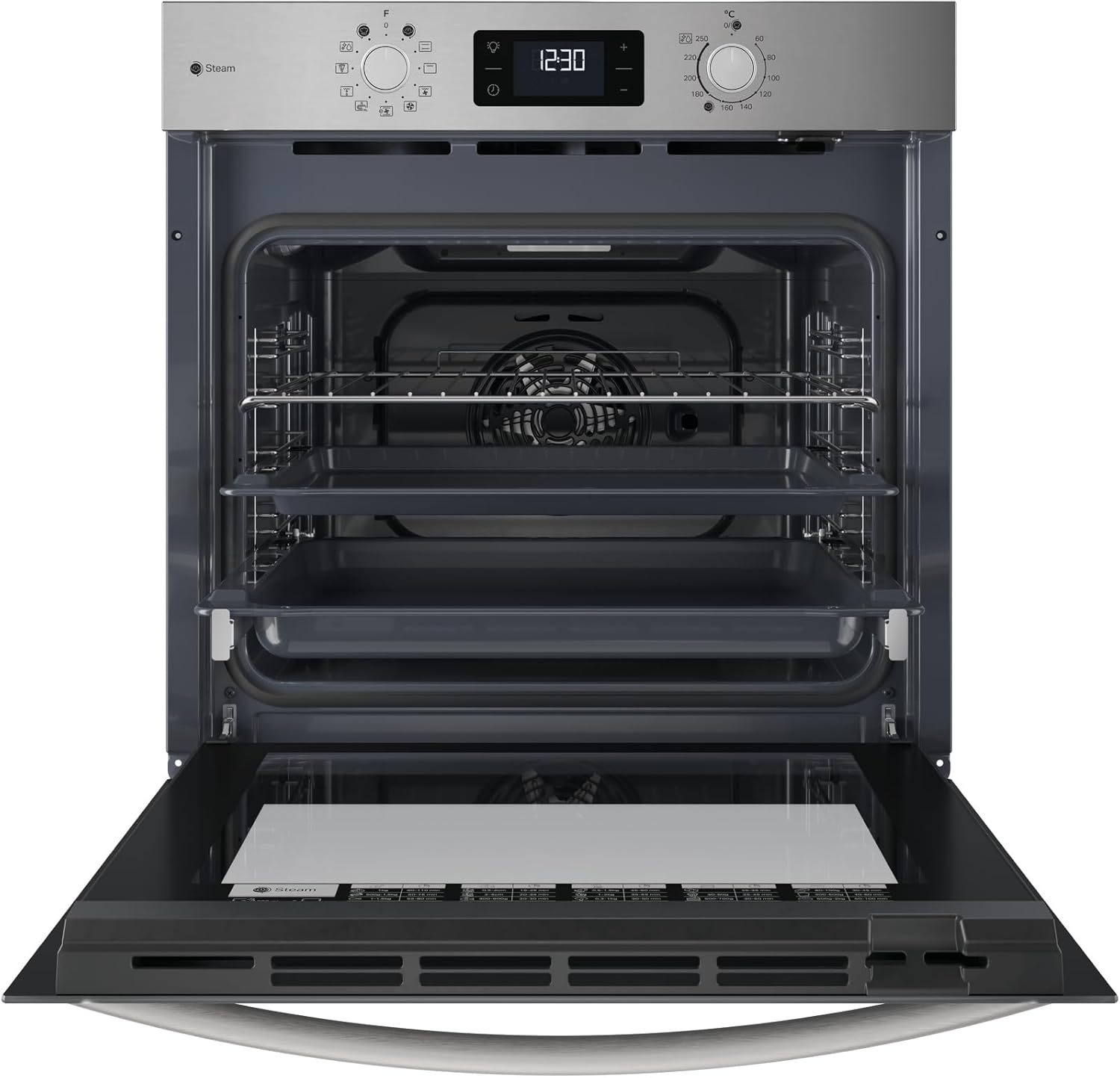 Privileg PBA2S85HU1I Einbau-Backofen, Heissluft,11 Funktionen/Hydrolyse & Dampf/Multi-Level-Kochen/Pizzafunktion / 1-fach Teilauszug/Schwarzglas