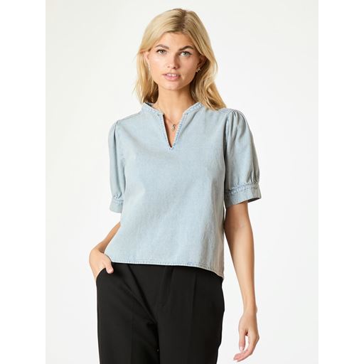 Neo Noir Talja Denim Bluse, Stonewash, 42