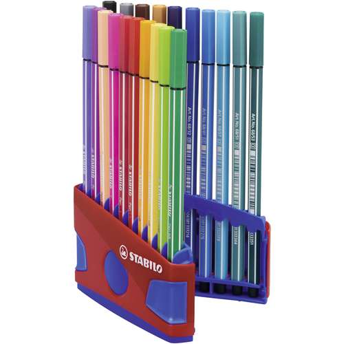 STABILO® Pen 68 Color Parade, Kunststoffbox mit 20 Stiften