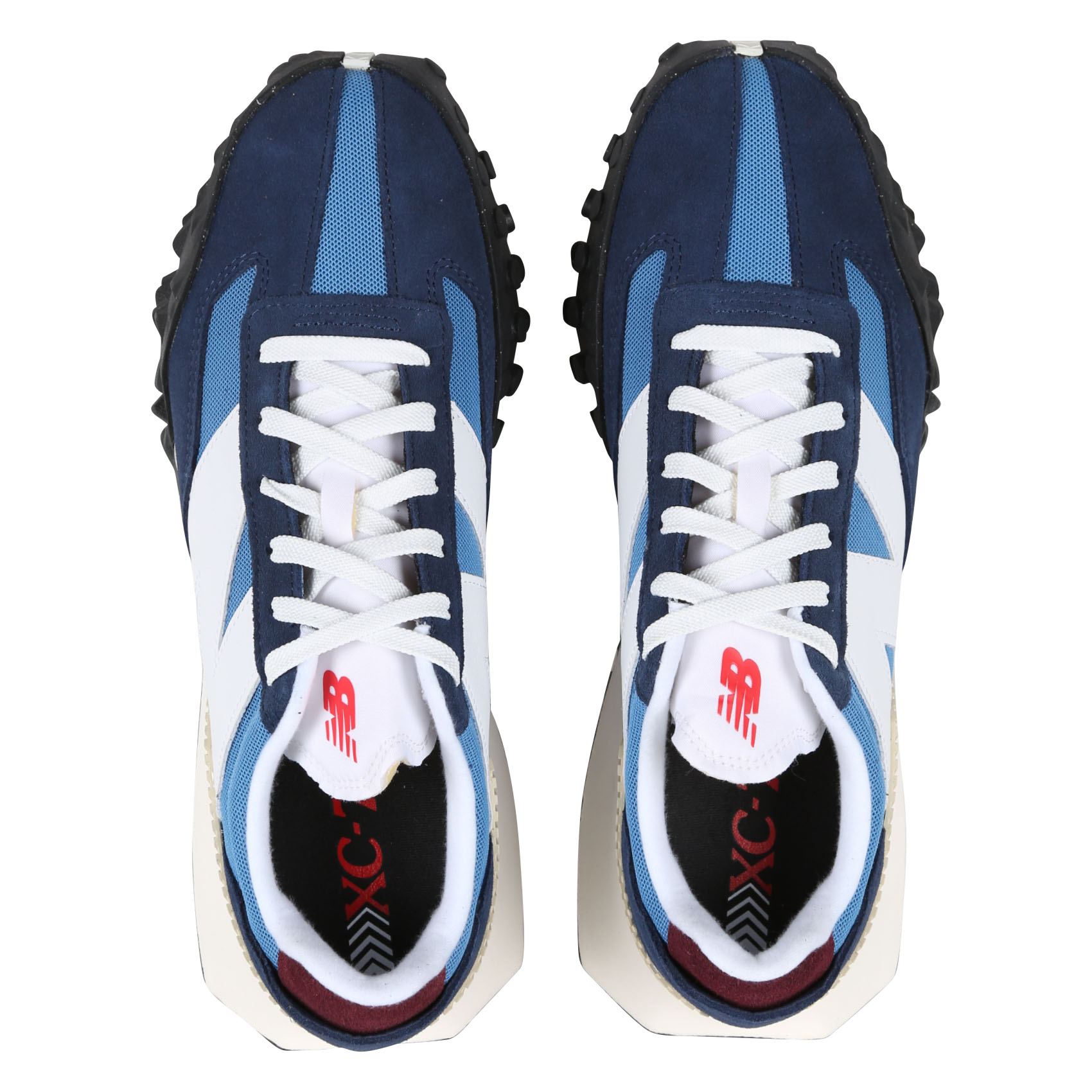 XC-72 - Baskets en cuir velours| Bleu