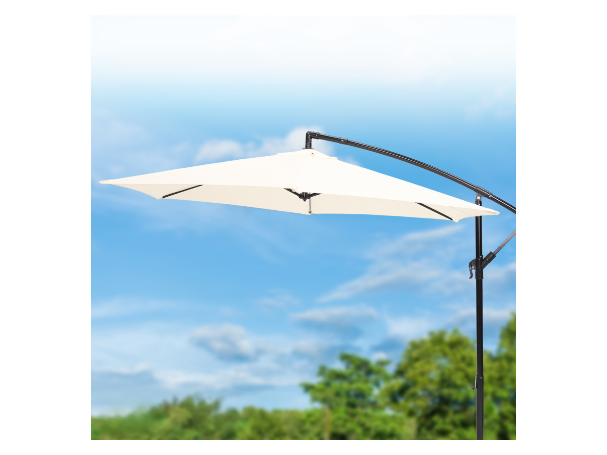 Brixy 300 cm zweefparasol met voet - Cream