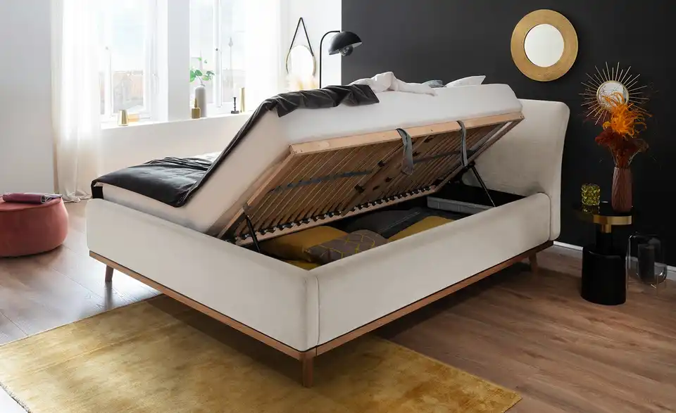 Polsterbettgestell Merla Beige 160 cm