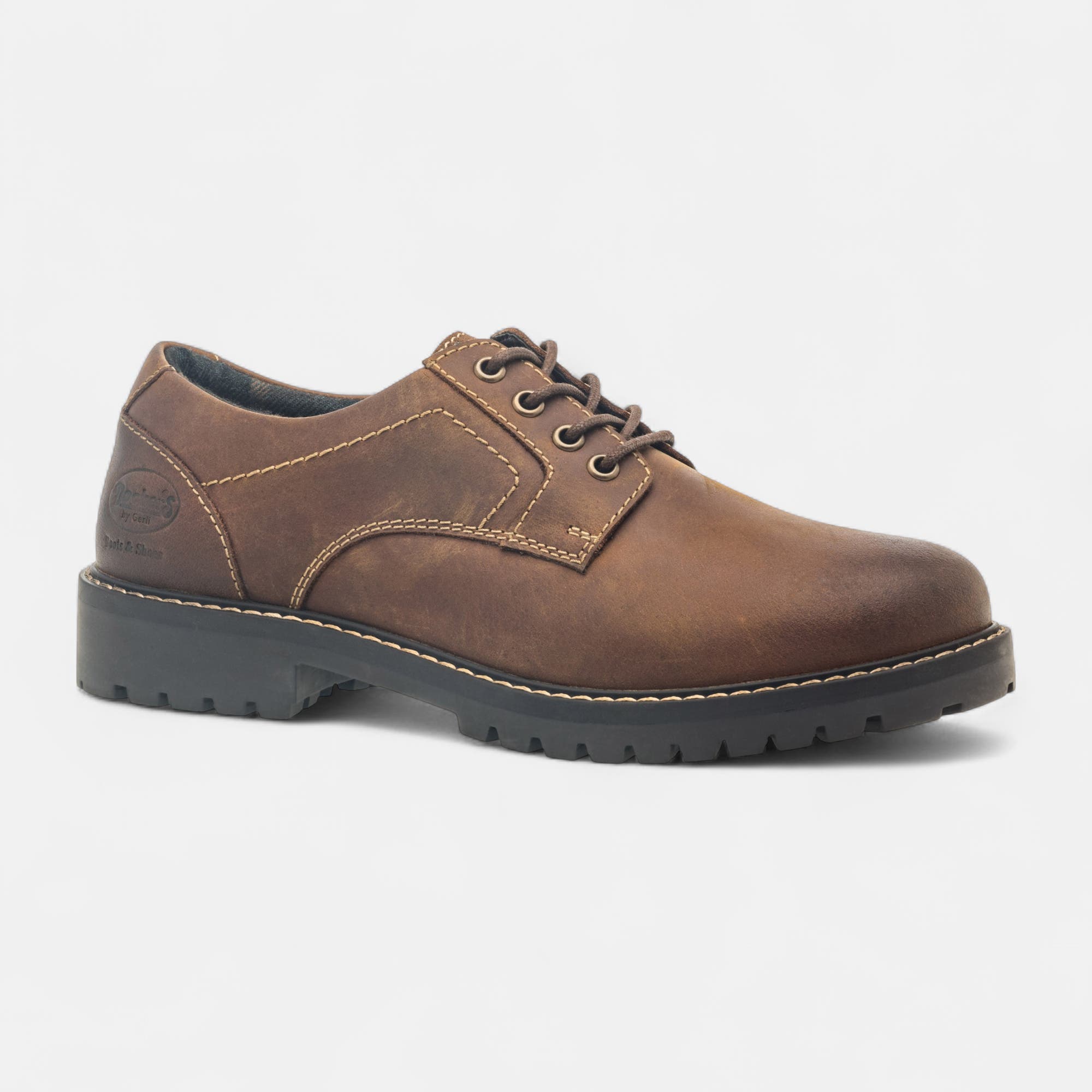 Derbies Homme en cuir cognac