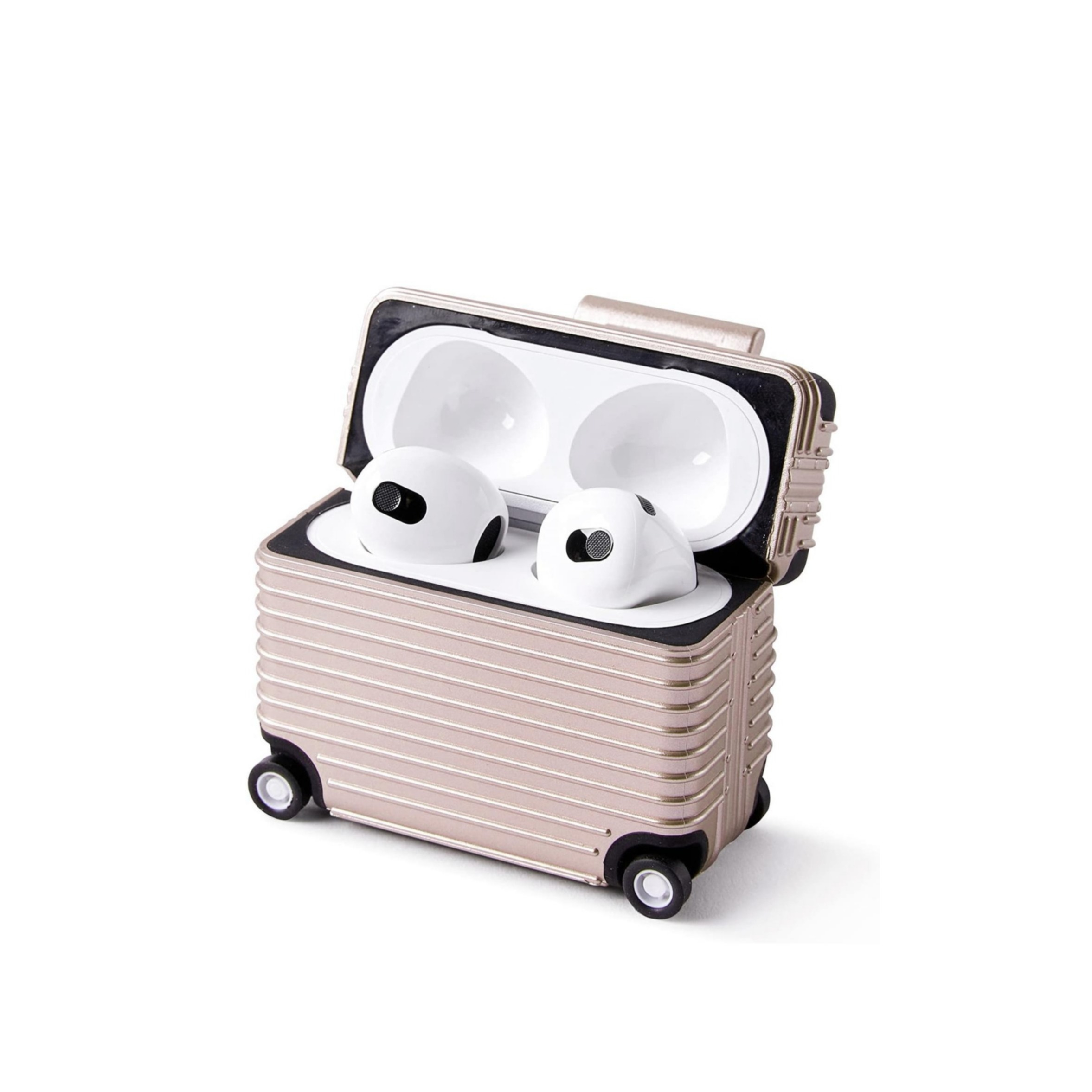 AirPods Pro / Pro 2 Hardcase Schutzhülle Abdeckung Rollkoffer Trolley Design - Roségold