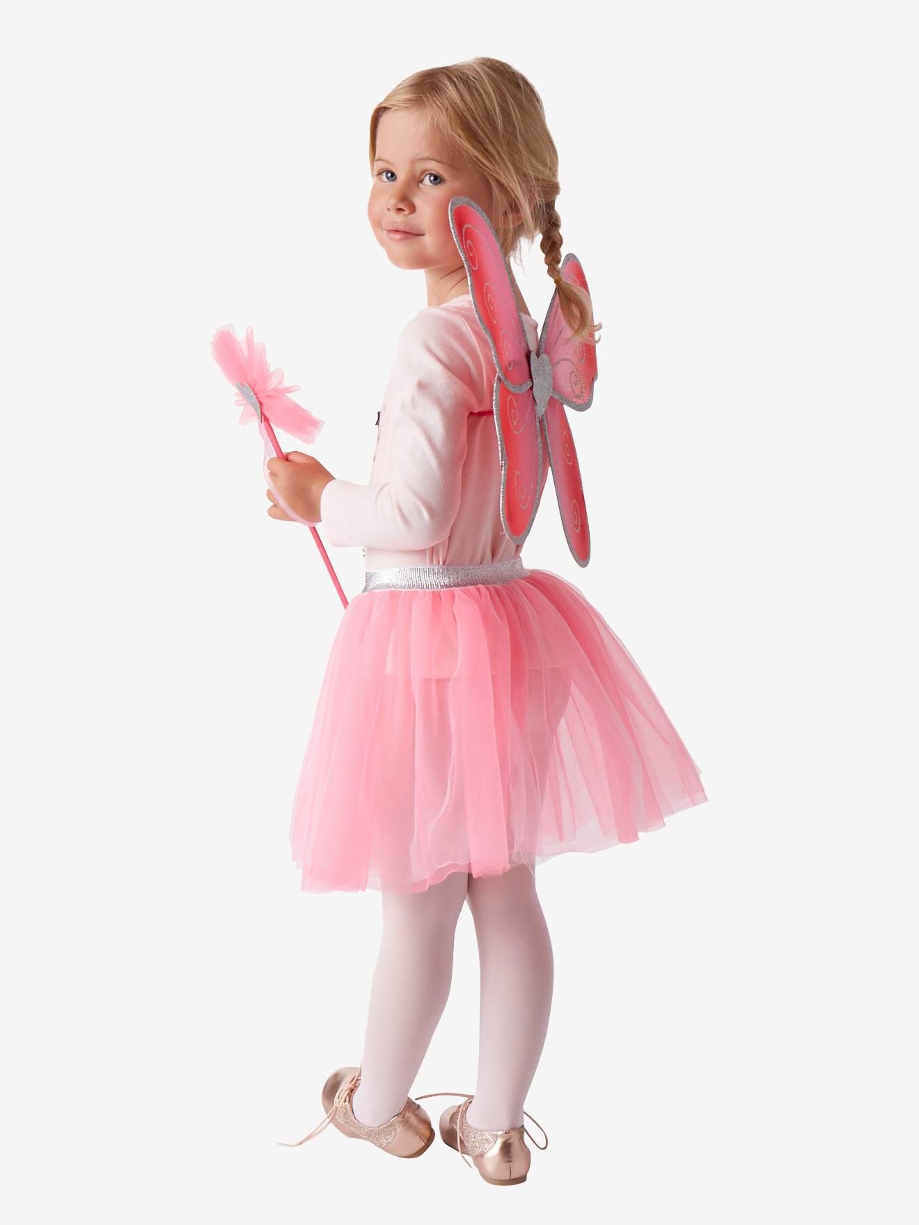 Fantasia de fada + varinha mágica rosa