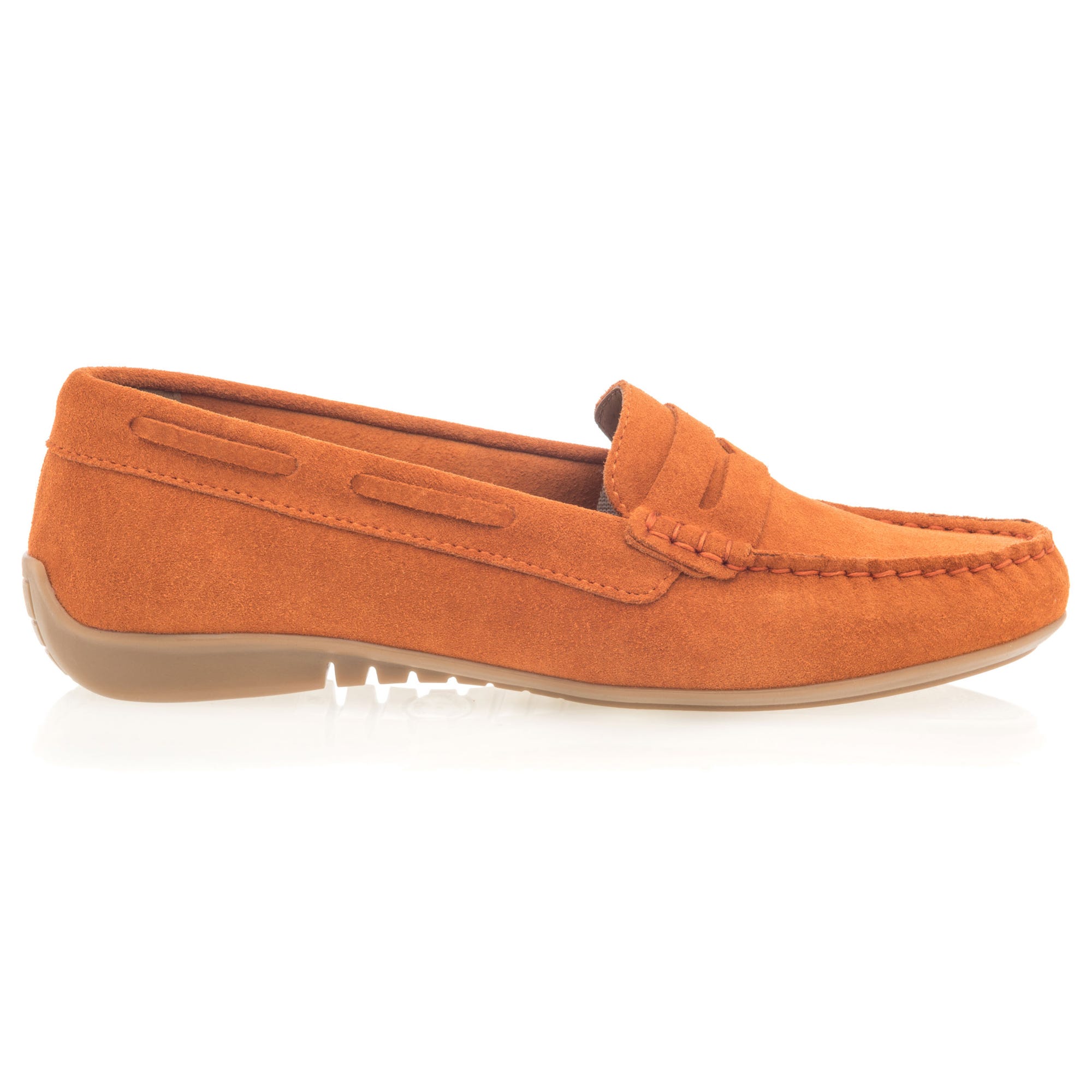 Mocassins Femme en cuir orange