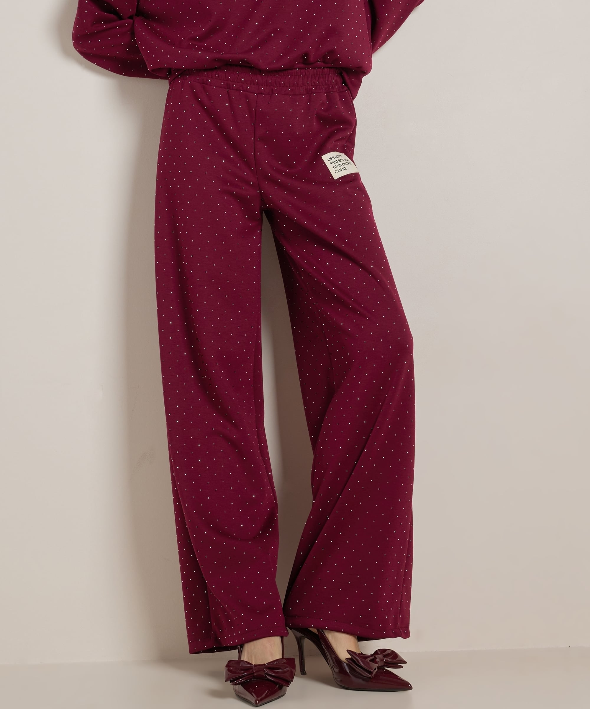 wide fit broek label glitters