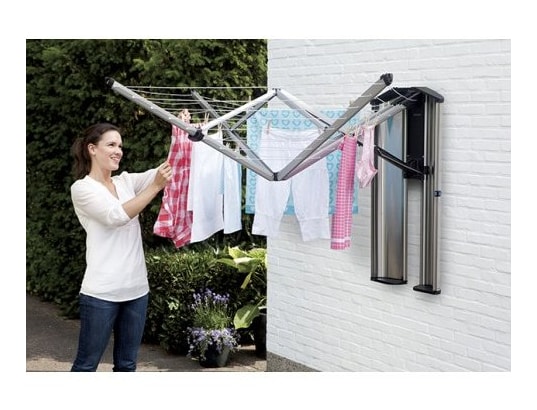 BRABANTIA - Séchoir à linge Séchoir Wallfix 24m + Boîte - Metallic Grey