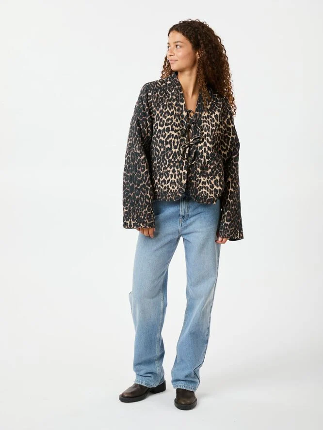 Neo Noir Dubbie Leo Quilt Jacket Leopard