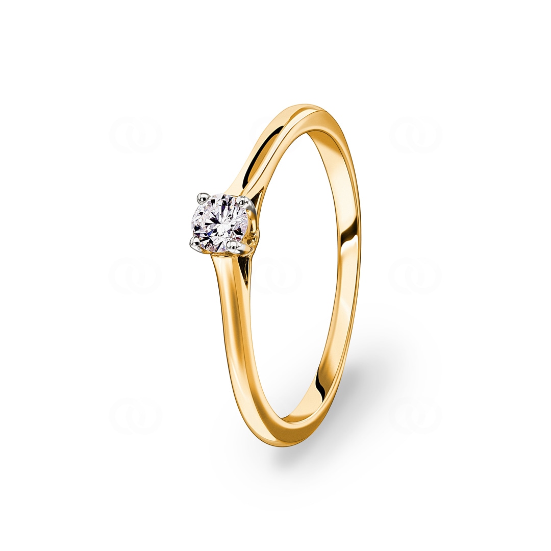 0.15ct Diamant Solitärring 750/18 K Gelbgold