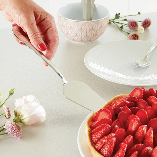 Lot moule à tarte en verre 26,5 cm, pèle pommes et pelle à tarte inox