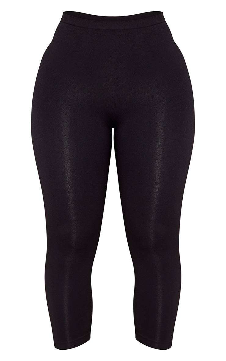 Noir Legging Capri Taille Haute Sans Couture Sculptant Shape